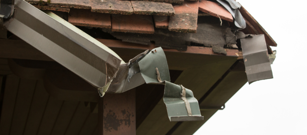 gutter storm damage